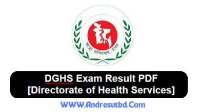 Directorate of Health Services DGHS Result 2025