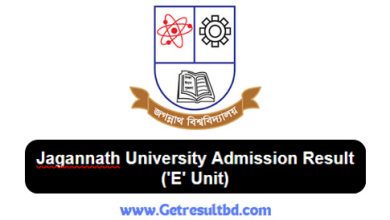 ('E' Unit) Jagannath University Admission Result 2025